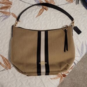Coach Small Skylar Hobo With Varsity Stripe